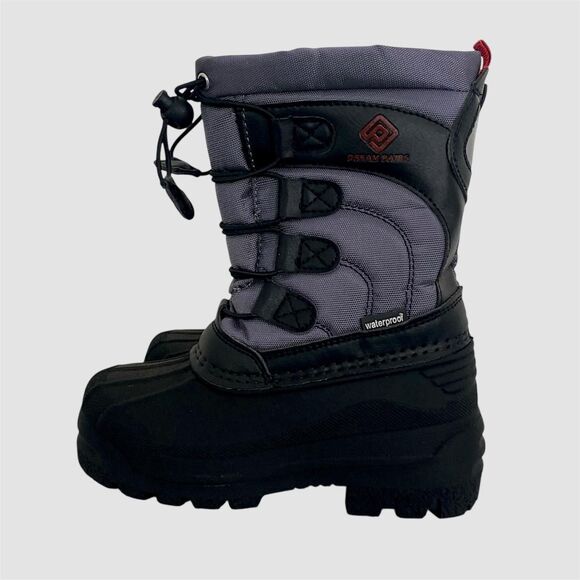 DreamPairs Black Gray Kids Waterproof Insulated Shell Bottom Snow Boots US 9 KID - Picture 1 of 8